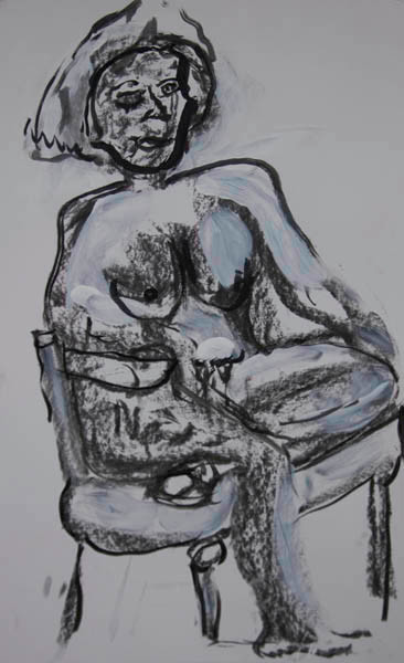 SOLD 600px Y2T7167 
 Untitled study. Iron Gall ink and charcoal. A1 size.