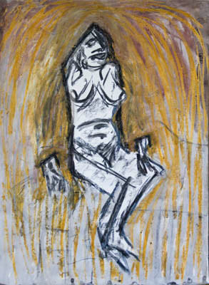 SOLD 400 px Y2T7276 
 Untitled study. Oil stick, watercolour, indian ink and charcoal on paper. A1 size.