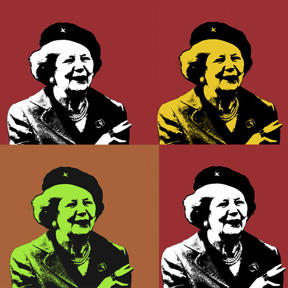 E Alamy available Thatcher differing perspectives 
 NFT in process. Che Maggie. From the Des Kilfeather series of photographs of Lady Margaret Thatcher. Available on Alamy.