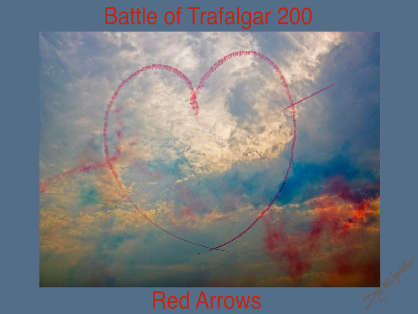 poster-t200-red-arrows-1-24x18 
 Poster red arrows . 24 x 18 inch poster. One of Des Kilfeather's 500+ images shot during his Trafalgar 200 project, working alongside the Royal Navy. Resulting in his book and eBook Trafalgar 200 Through the Lens and other images.
 The character of these, digitally-signedworks include unique printing especially for your order, so variations on shape, colour and tone from what you see on your screen will probably happen; and is a feature of the art.As is normal practice for this type of printing to order, refunds cannot be offered.