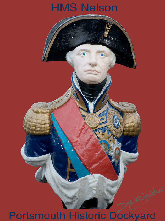 hms-nelson-24x18-poster 
 HMS Nelson Figurehead 24 x 18 inch poster. One of Des Kilfeather's 500+ images shot during his Trafalgar 200 project, working alongside the Royal Navy. Resulting in his book and eBook Trafalgar 200 Through the Lens and other images.
The character of these, digitally-signedworks include unique printing especially for your order, so variations on shape, colour and tone from what you see on your screen will probably happen; and is a feature of the art.As is normal practice for this type of printing to order, refunds cannot be offered. 
 Keywords: Admiral Lord Nelson Royal Navy Portsmouth Dockyard Trafalgar